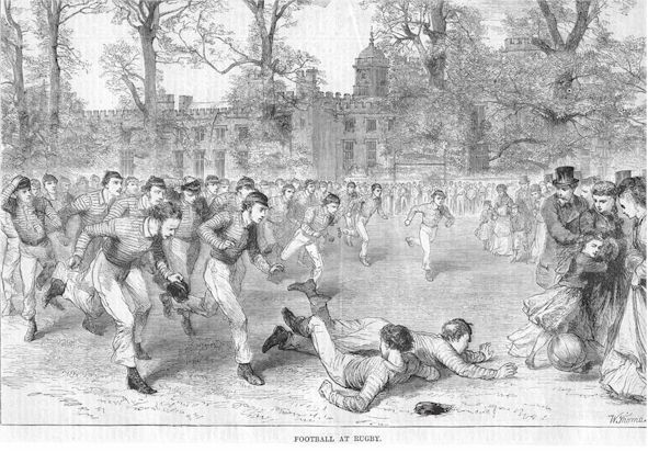Football at Rugby School ca 1820s